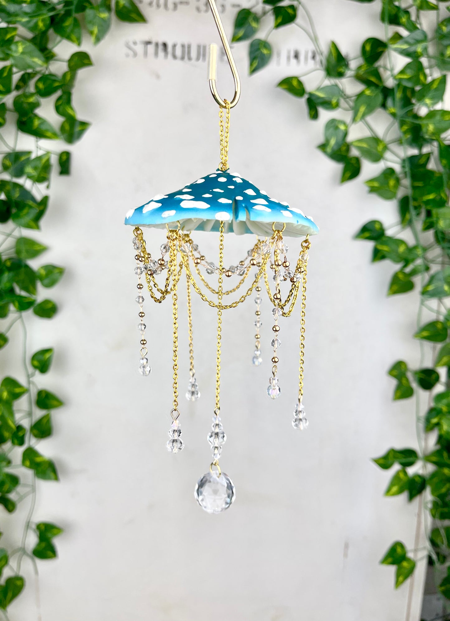 Small Menziesii Blue Mushroom Suncatcher