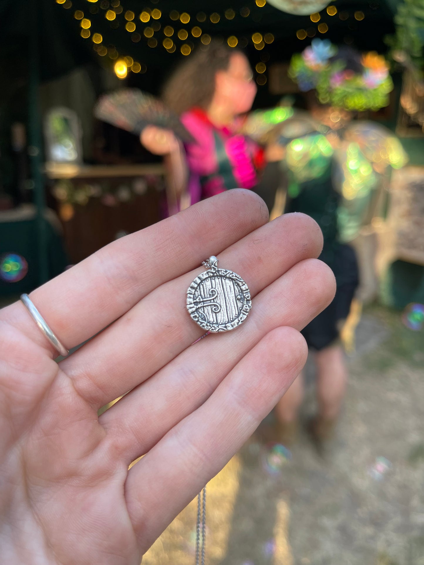 Hobbit door Coin necklace in sterling silver