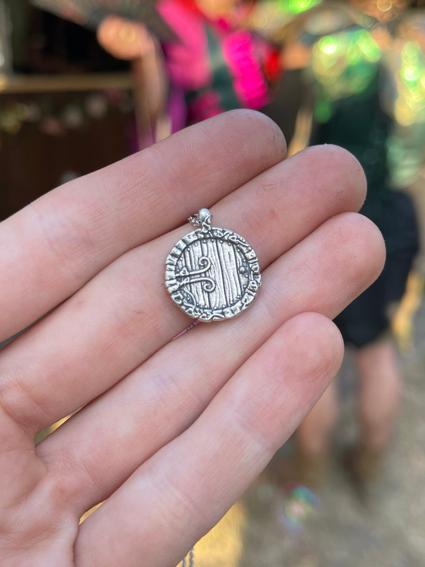 Hobbit door Coin necklace in sterling silver