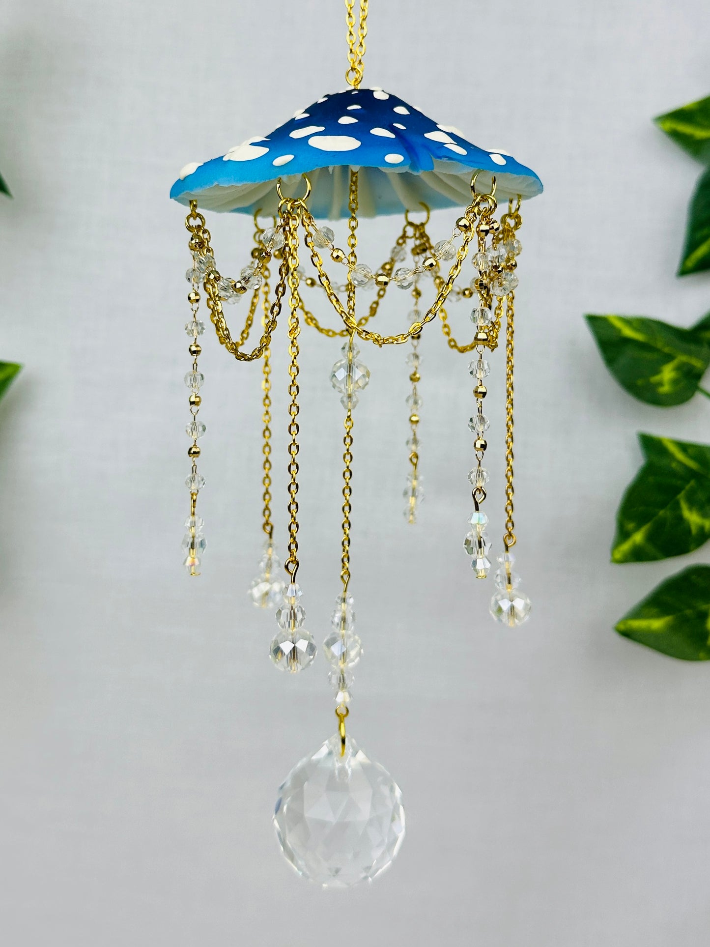 Small Blue Dusk Mushroom Sun Catcher