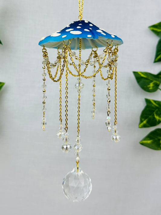 Small Blue Dusk Mushroom Sun Catcher