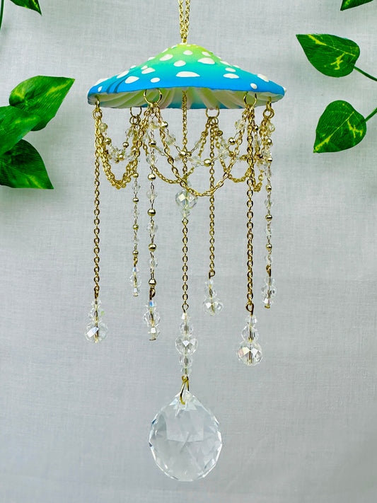 Small Blue Atoll Mushroom Sun Catcher