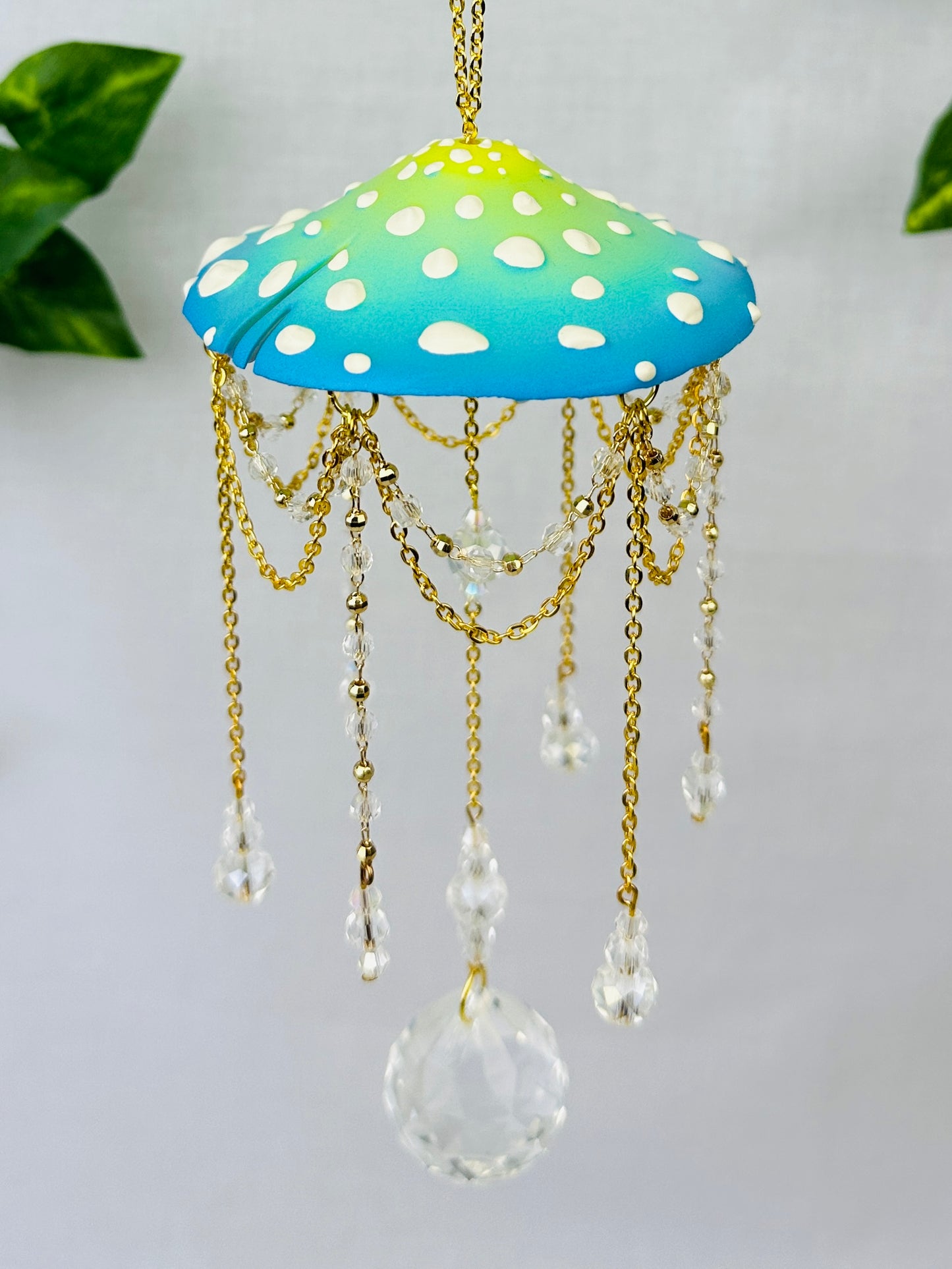 Small Blue Atoll Mushroom Sun Catcher