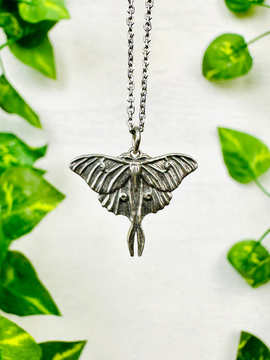 Sterling Silver Luna Moth Pendant