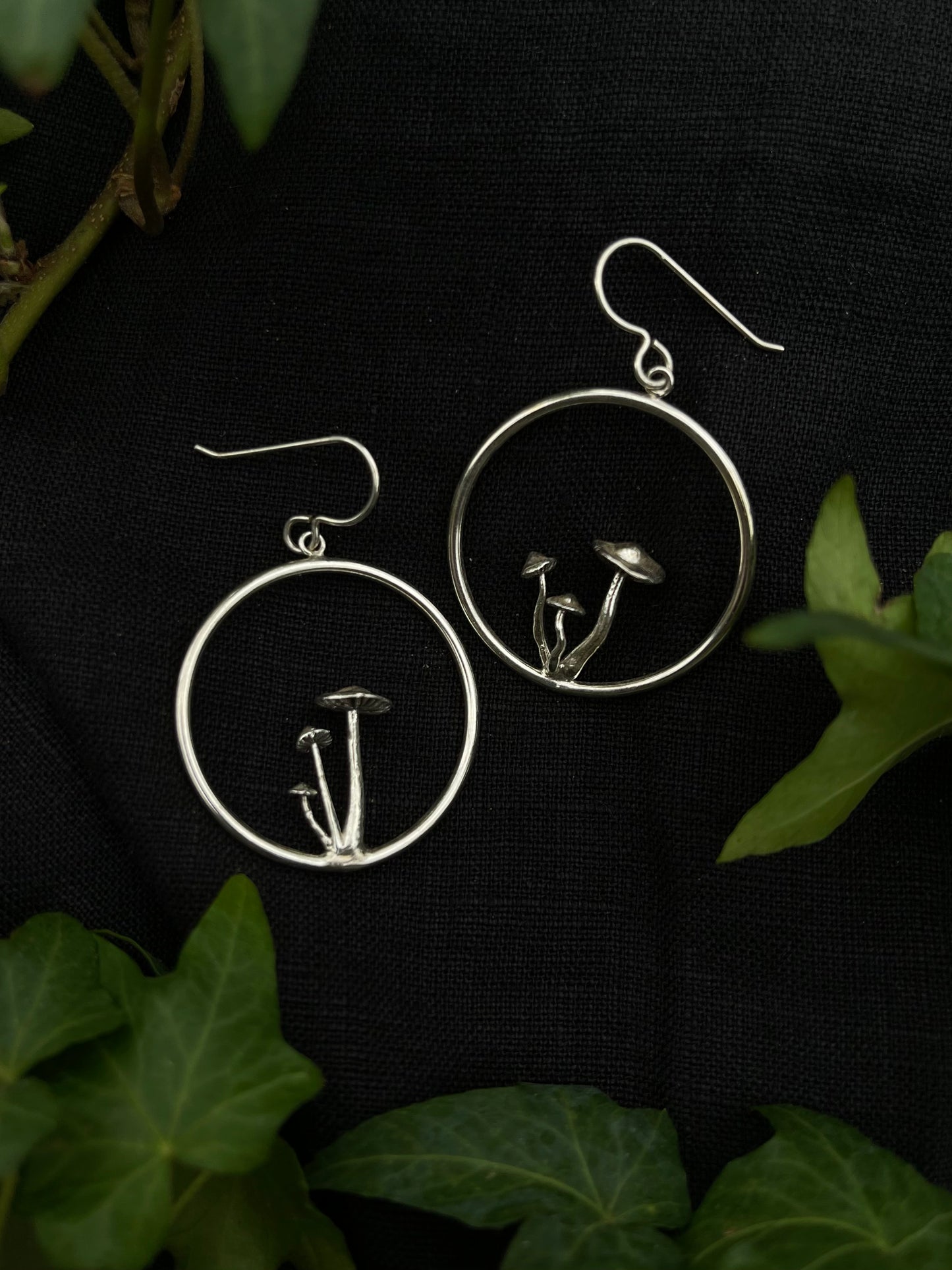 Mushroom Hoop Earrings