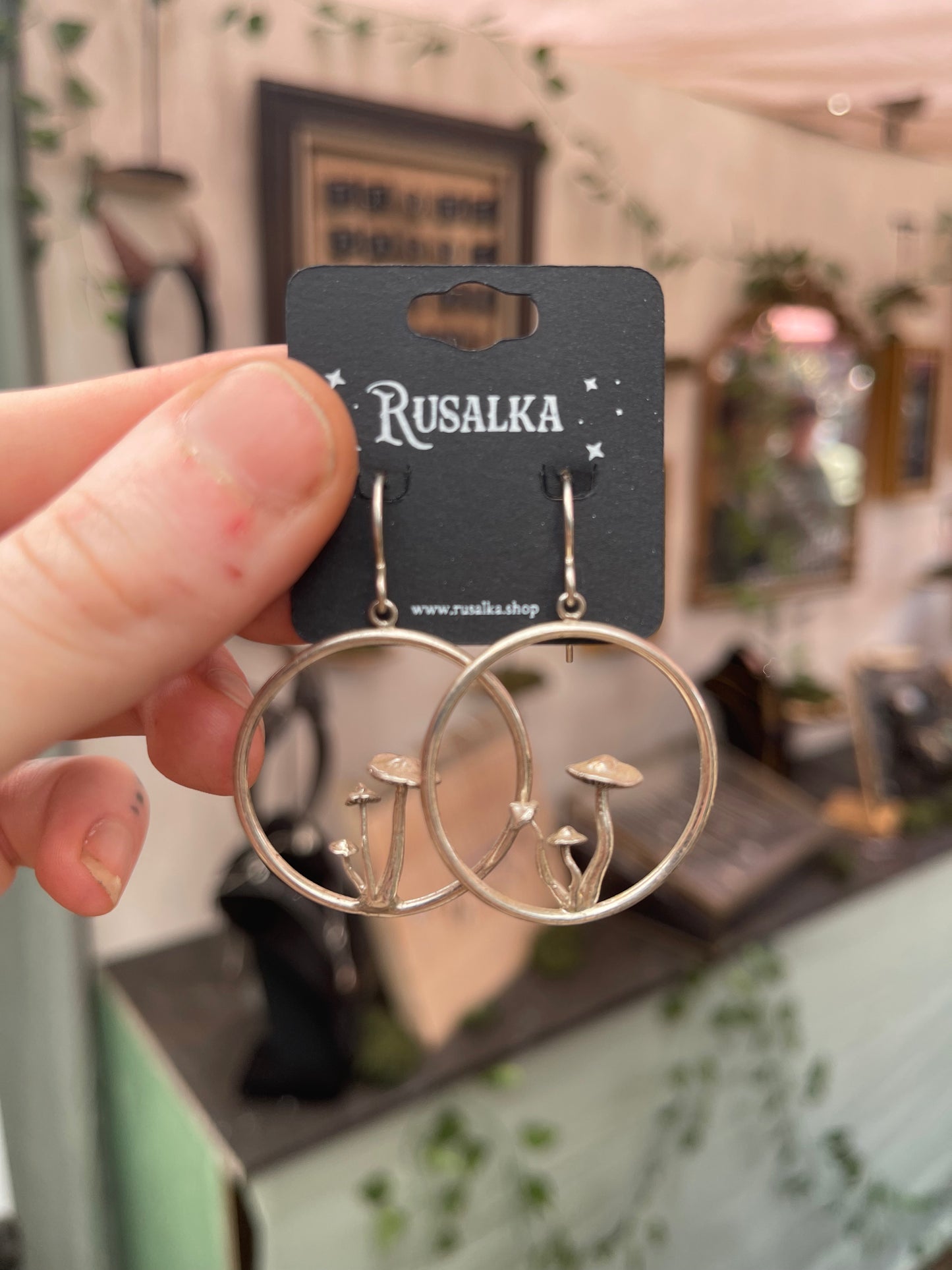 Mushroom Hoop Earrings