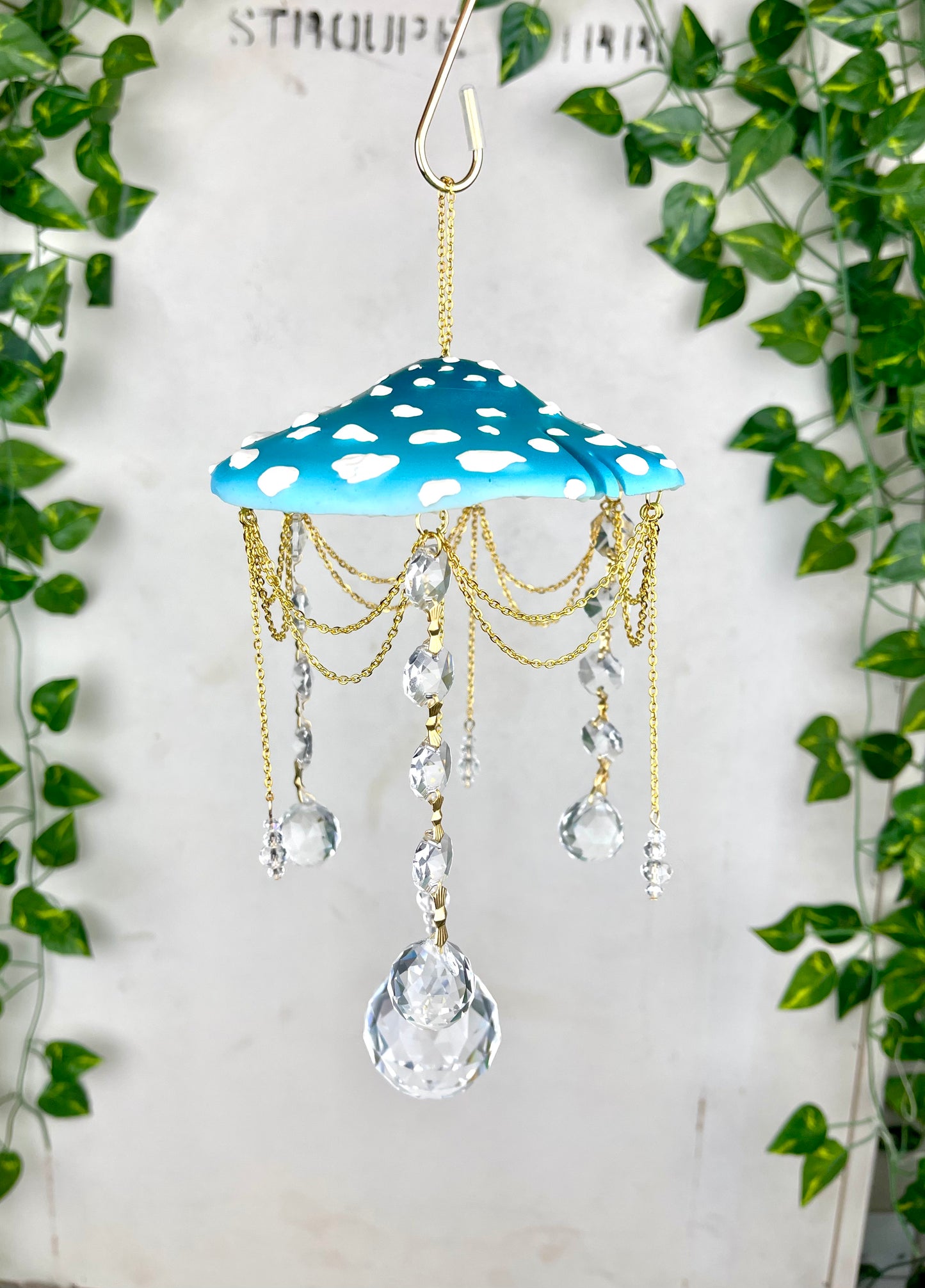 Large Menziesii Blue Mushroom Suncatcher