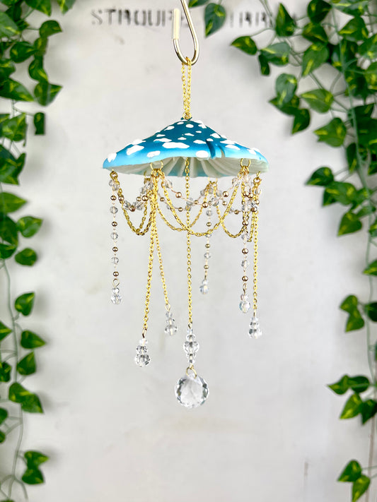 Small Menziesii Blue Mushroom Suncatcher