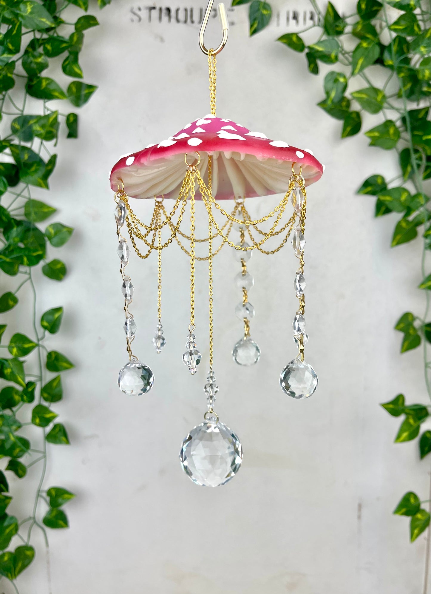 Large Cherry Blossom Mushroom Suncatcher