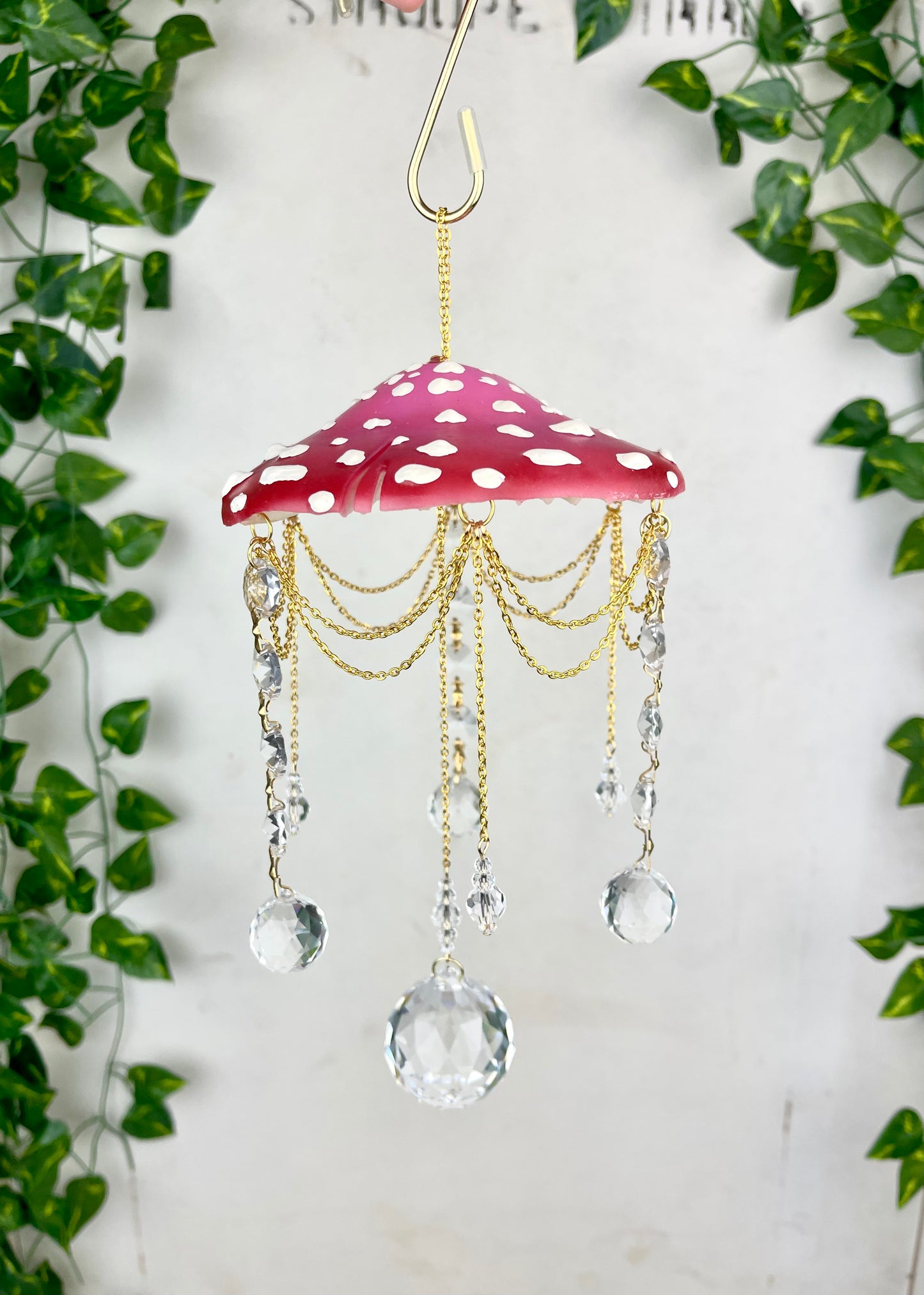 Large Cherry Blossom Mushroom Suncatcher