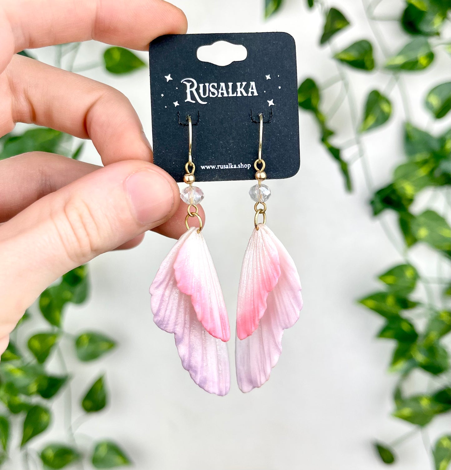 Fairy Wing Earrings Pink