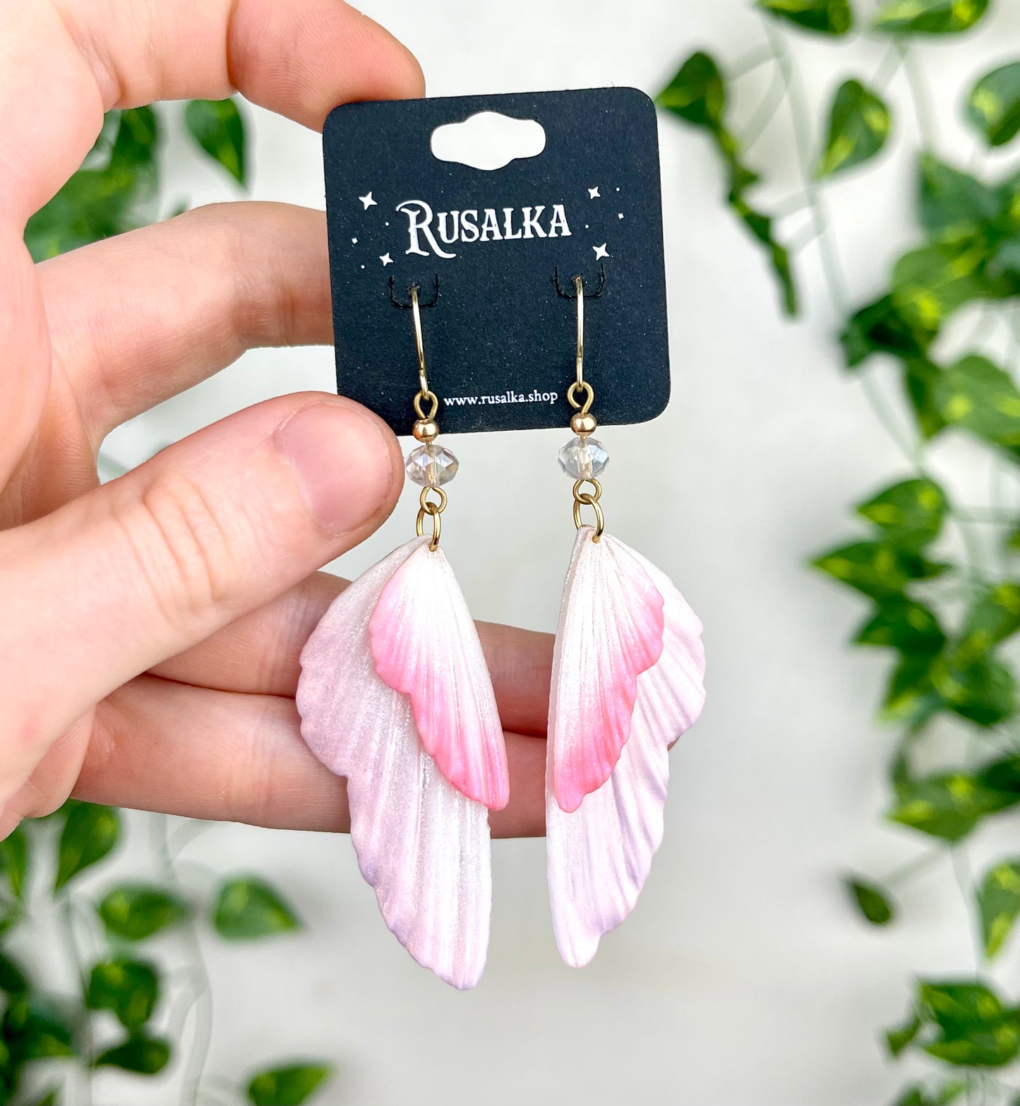 Fairy Wing Earrings Pink