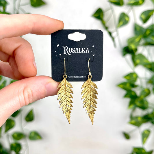 Brass Fern Earrings