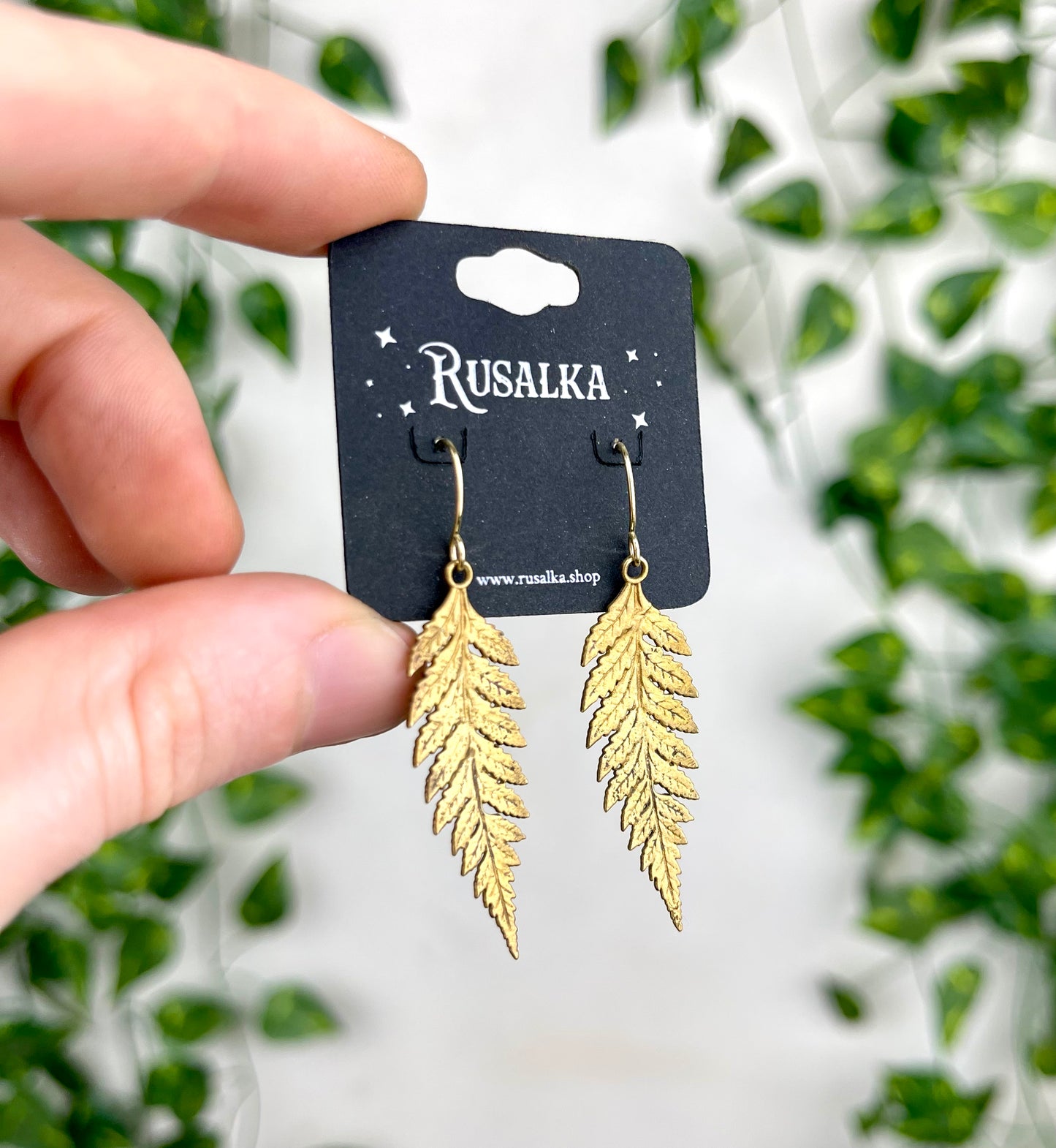 Brass Fern Earrings