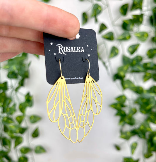 Brass Fairy Wing Earrings