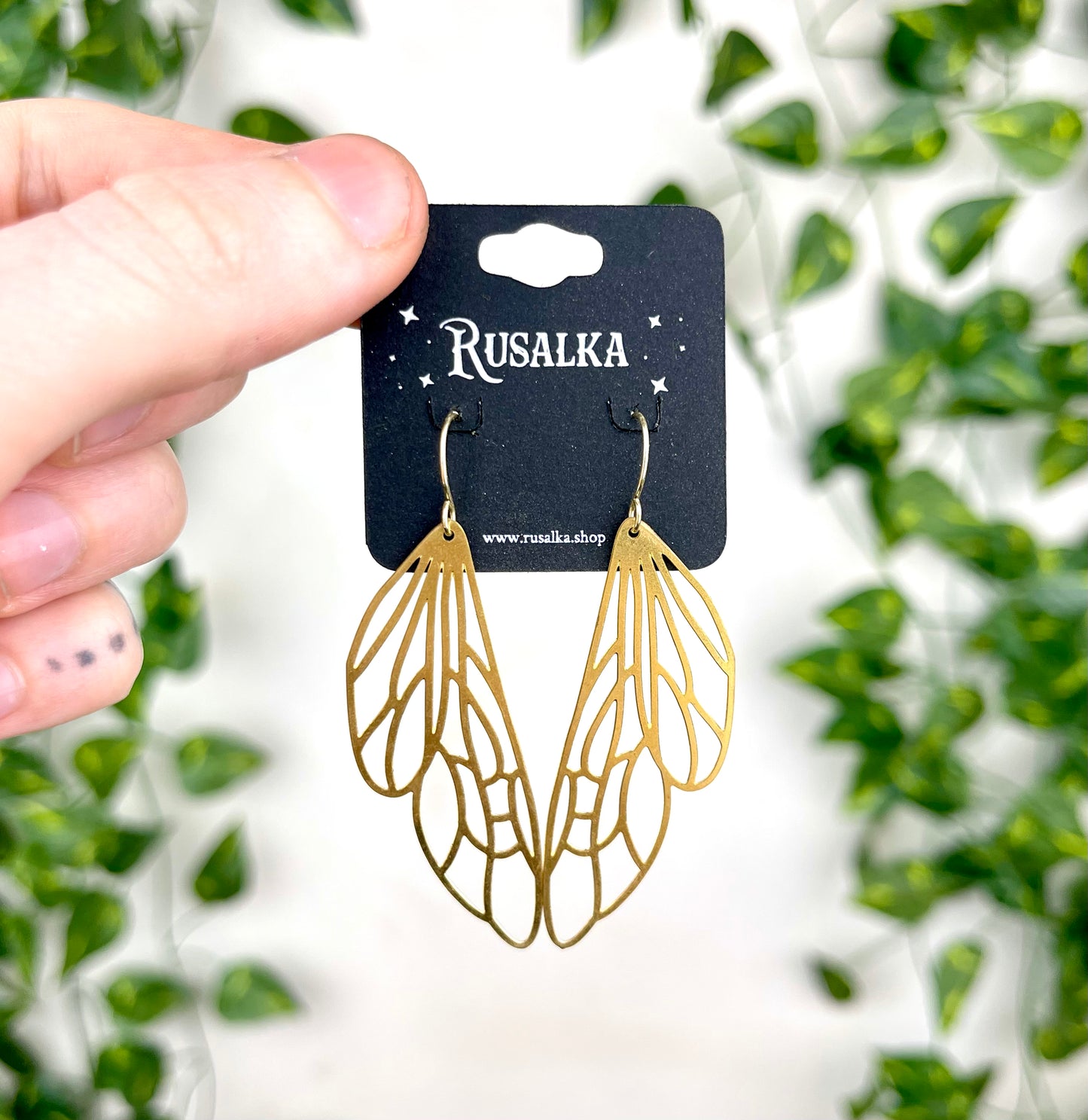 Brass Fairy Wing Earrings