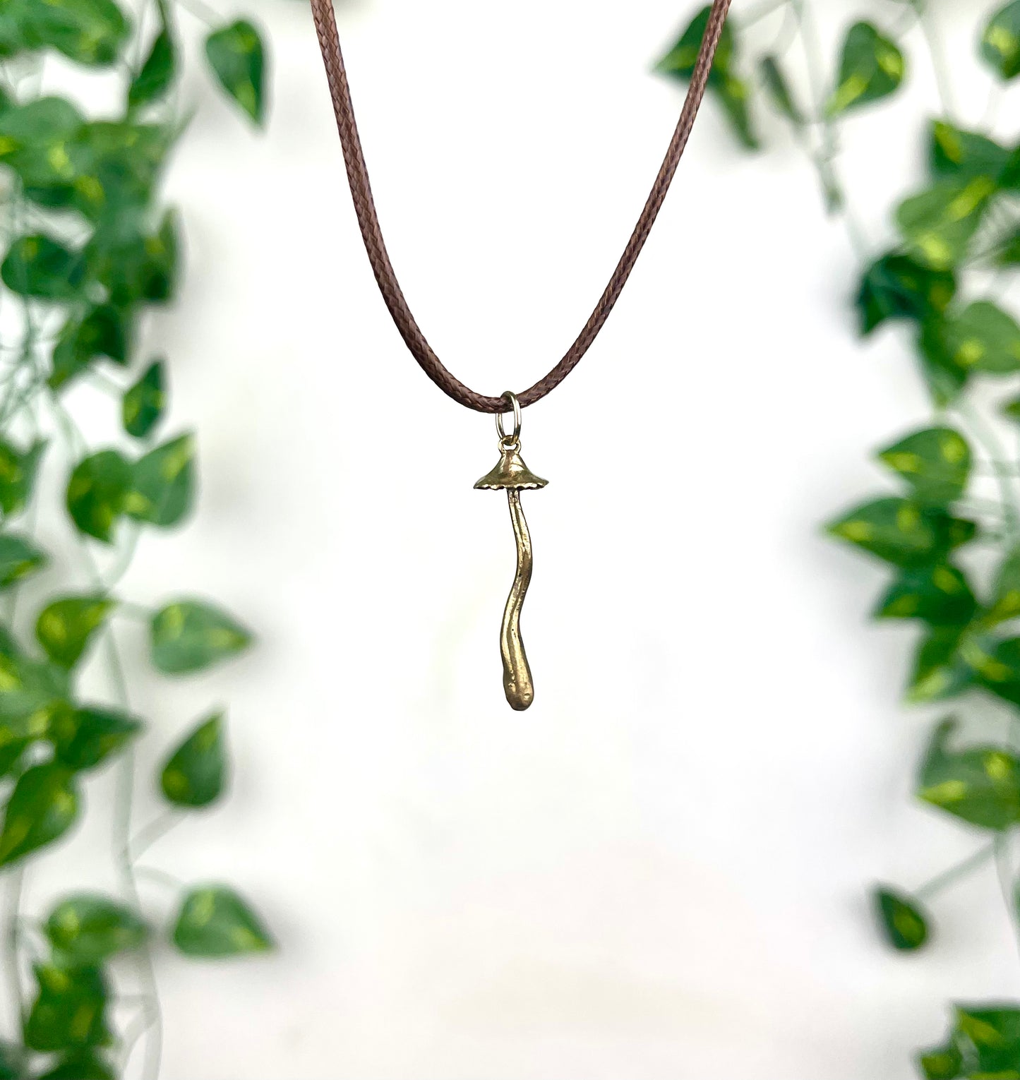 Brass Mushroom Necklace