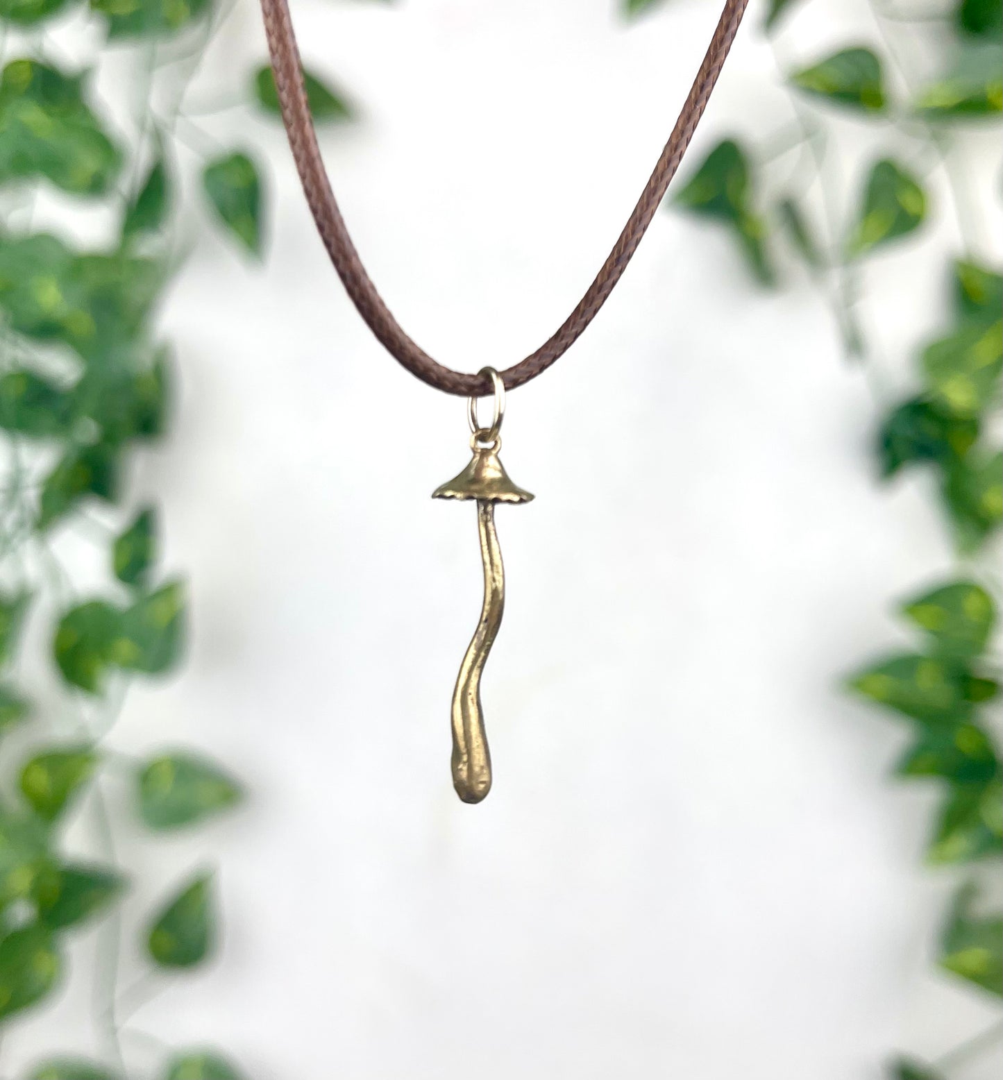 Brass Mushroom Necklace