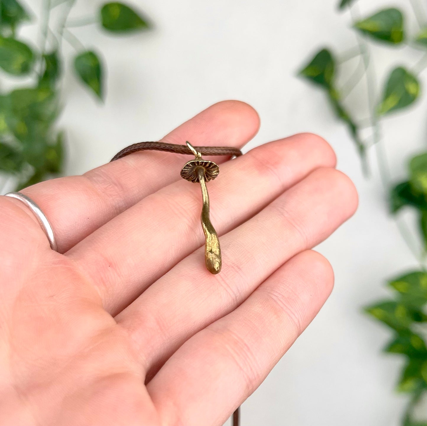 Brass Mushroom Necklace