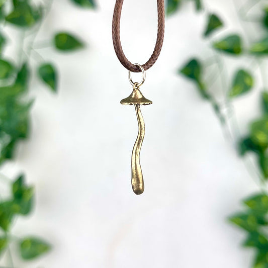 Brass Mushroom Necklace