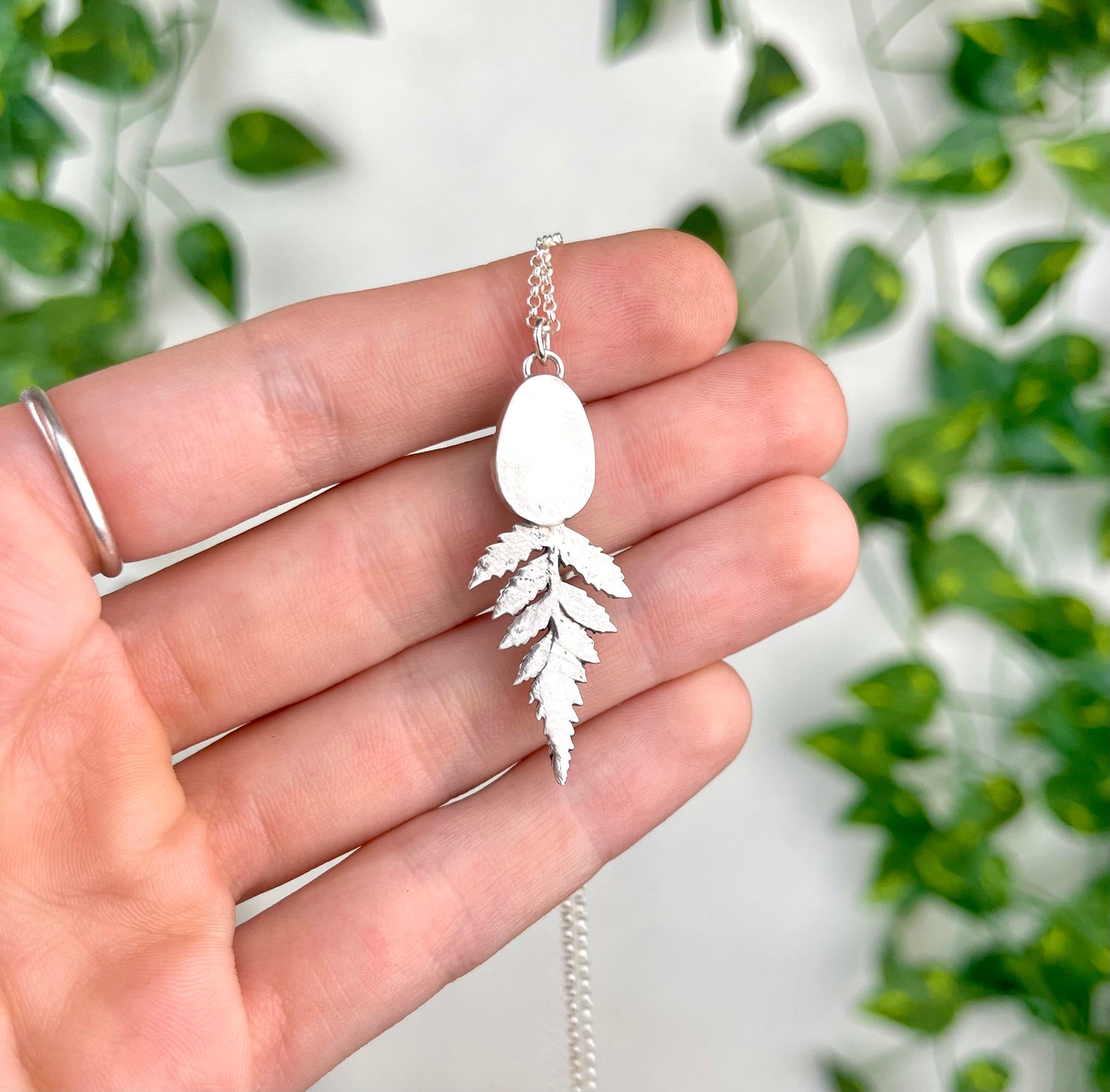 Sterling Silver Fern Necklace