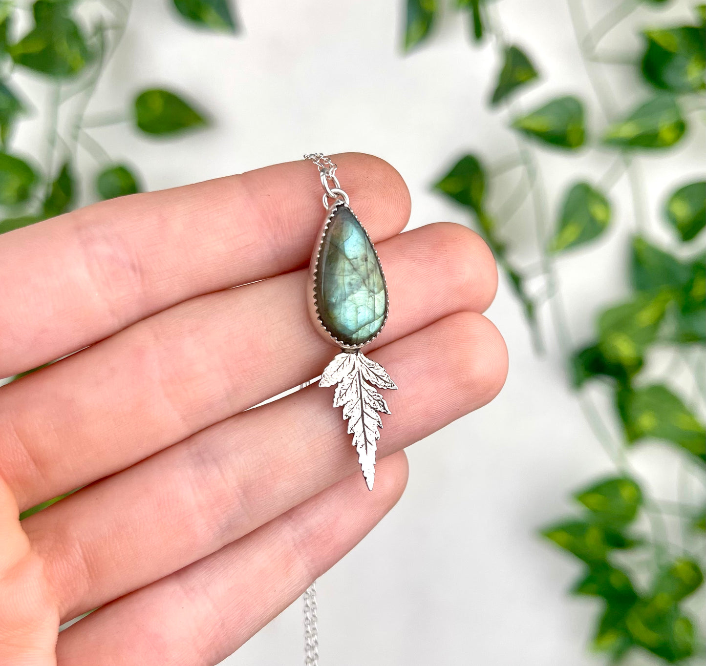 Sterling Silver Fern Necklace