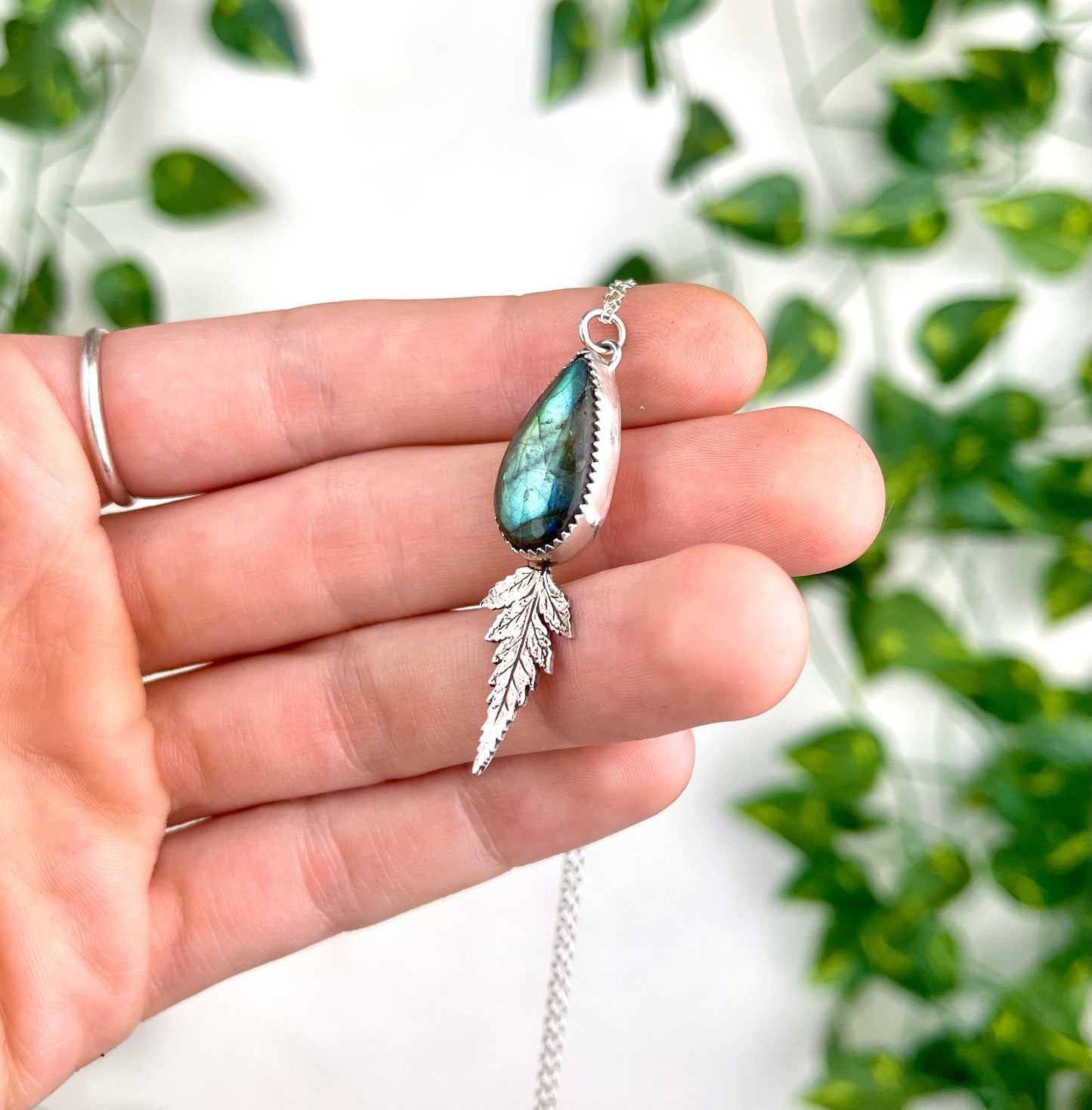 Sterling Silver Fern Necklace