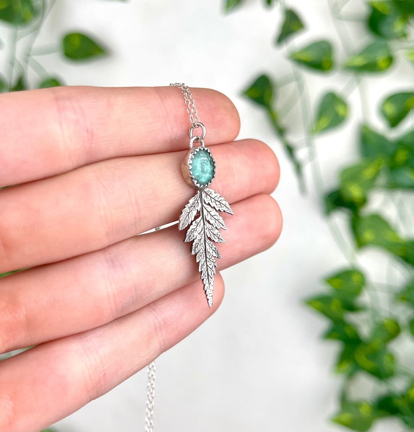 Sterling Silver Fern Necklace