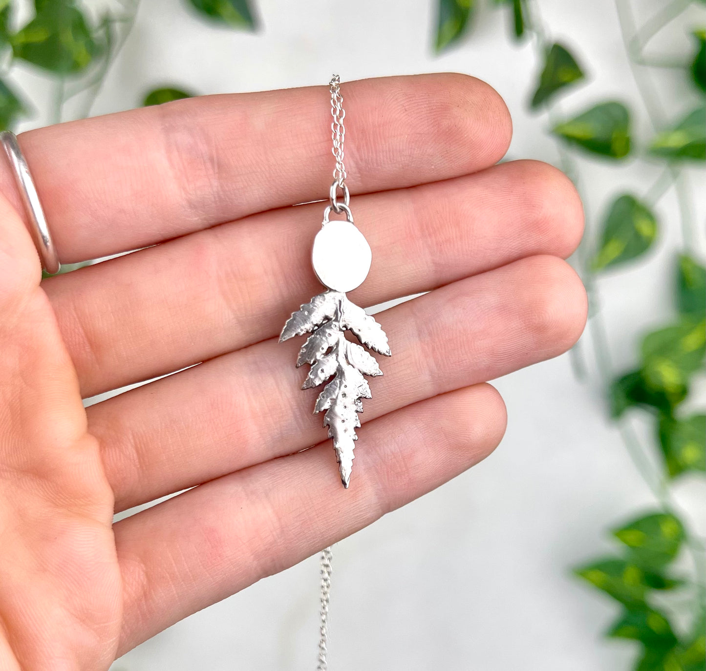 Sterling Silver Fern Necklace