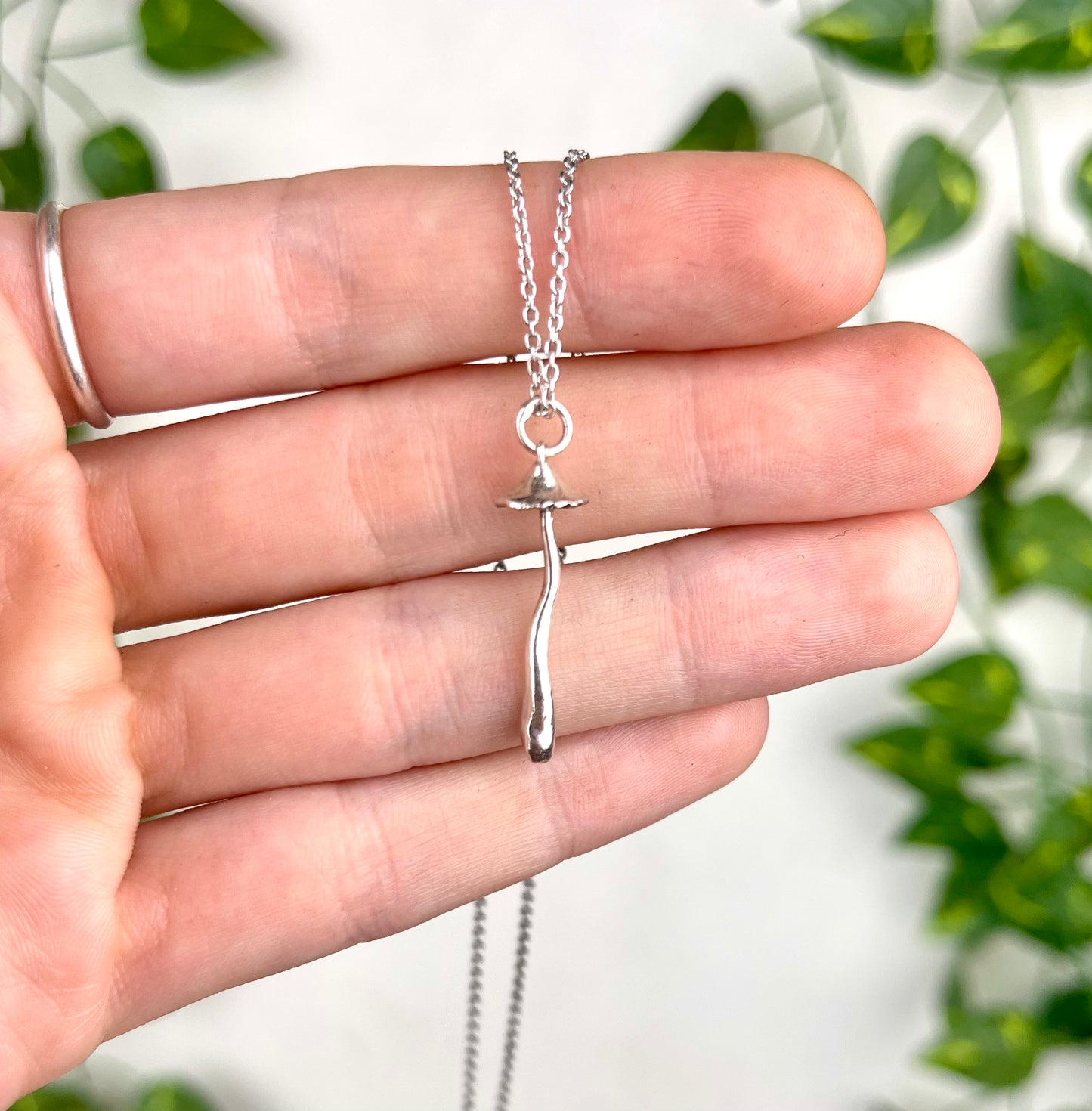 Sterling Silver Mushroom Necklace