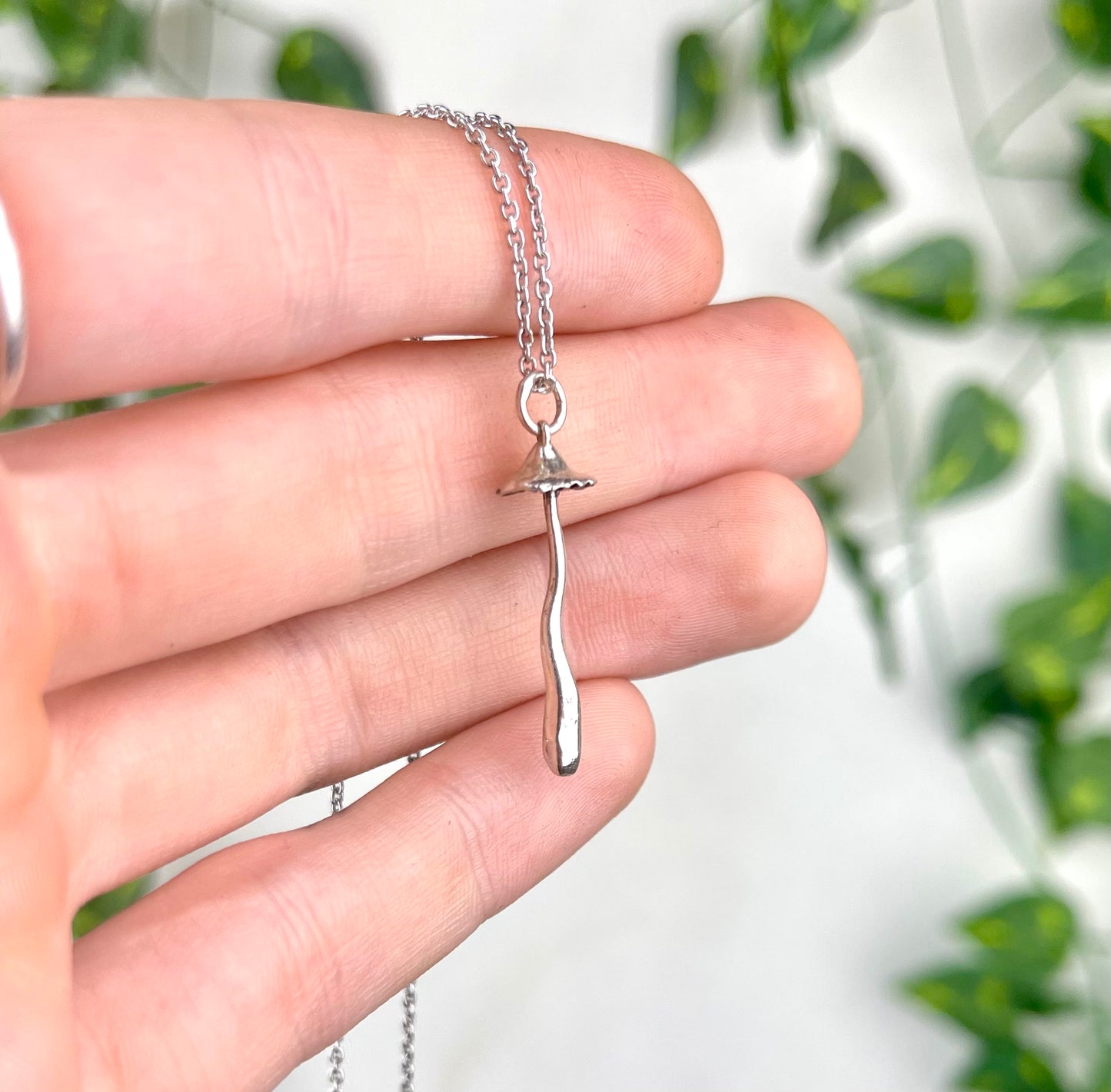 Sterling Silver Mushroom Necklace