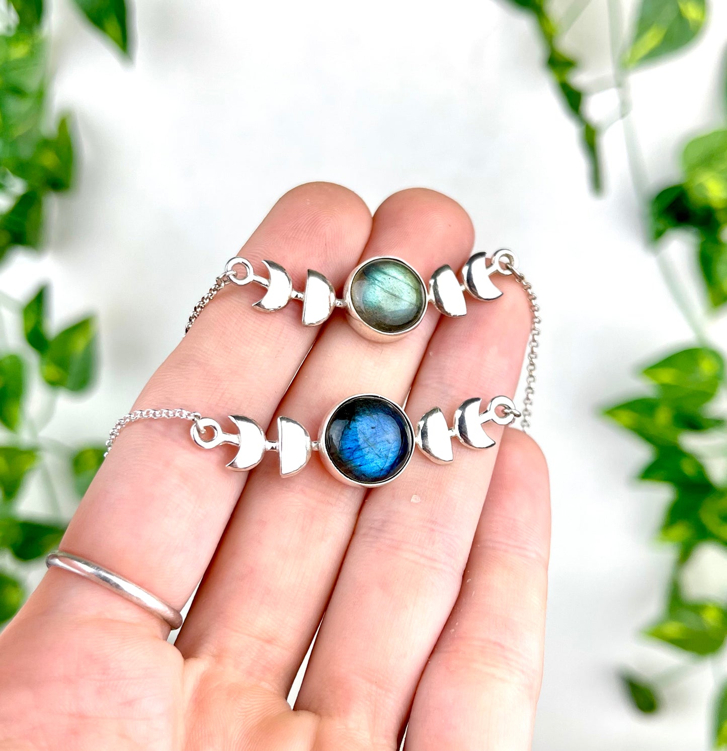 Moon Phases Labradorite Necklace