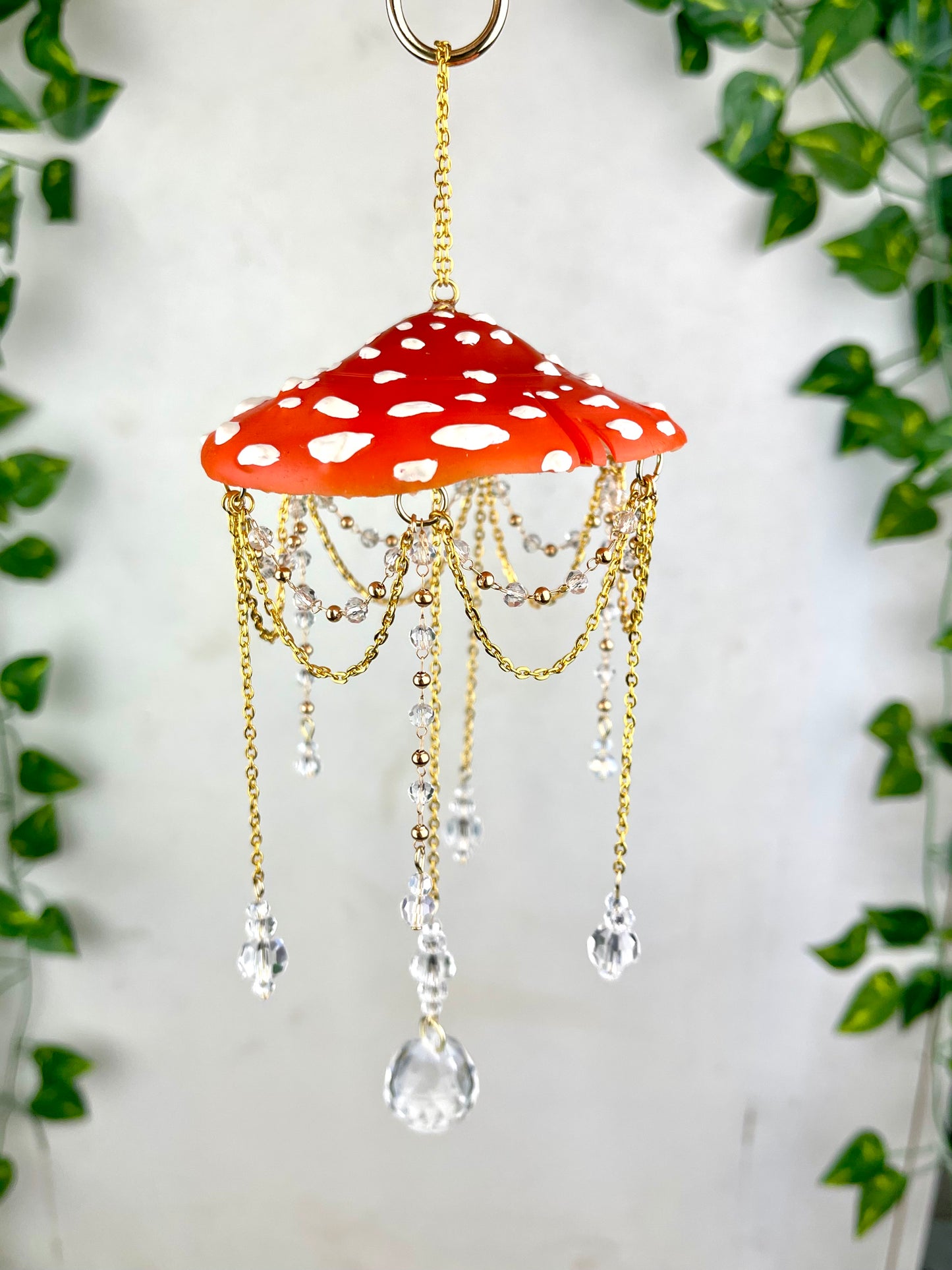 Small Red Poppy Mushroom Suncatcher