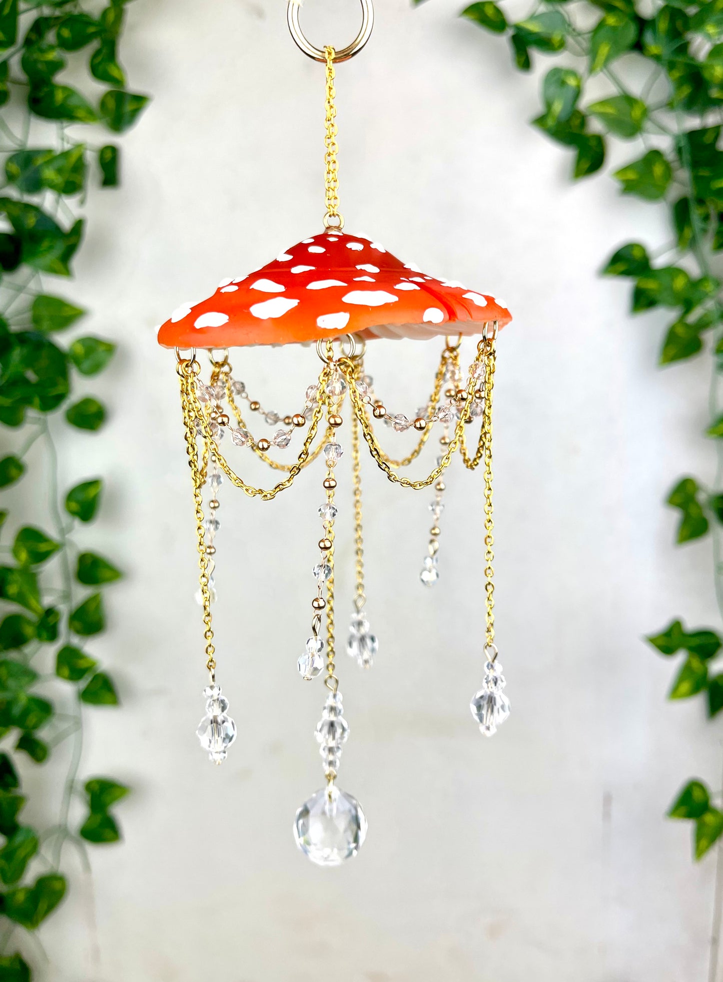 Small Red Poppy Mushroom Suncatcher