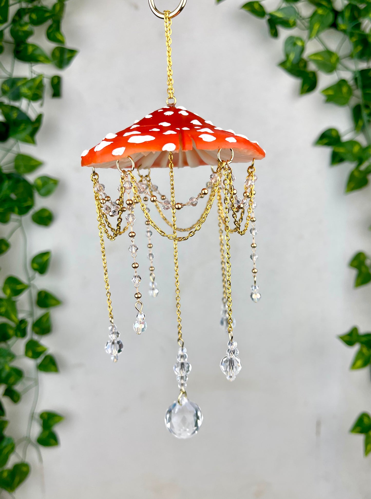 Small Red Poppy Mushroom Suncatcher