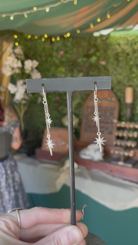 Star sterling silver earrings
