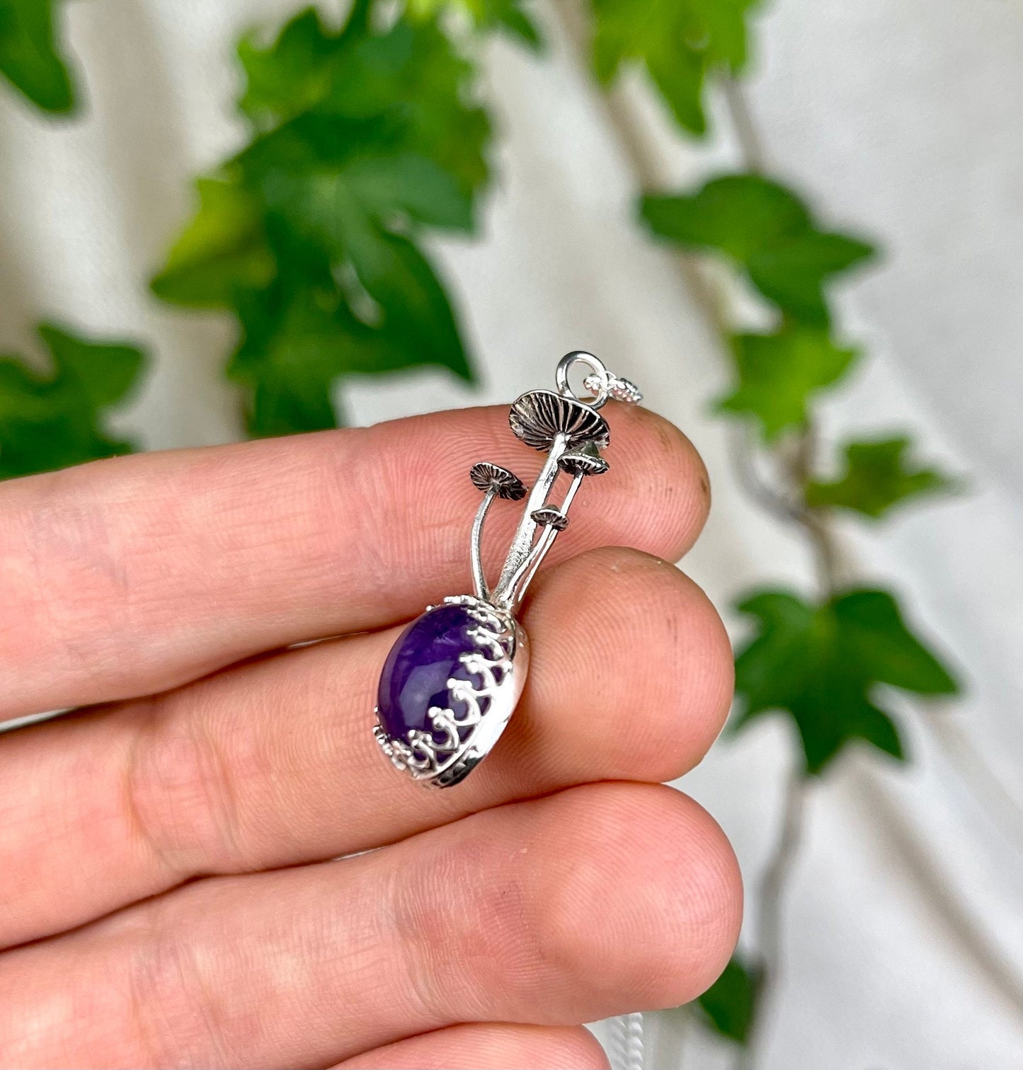 Amethyst Mushroom Necklace