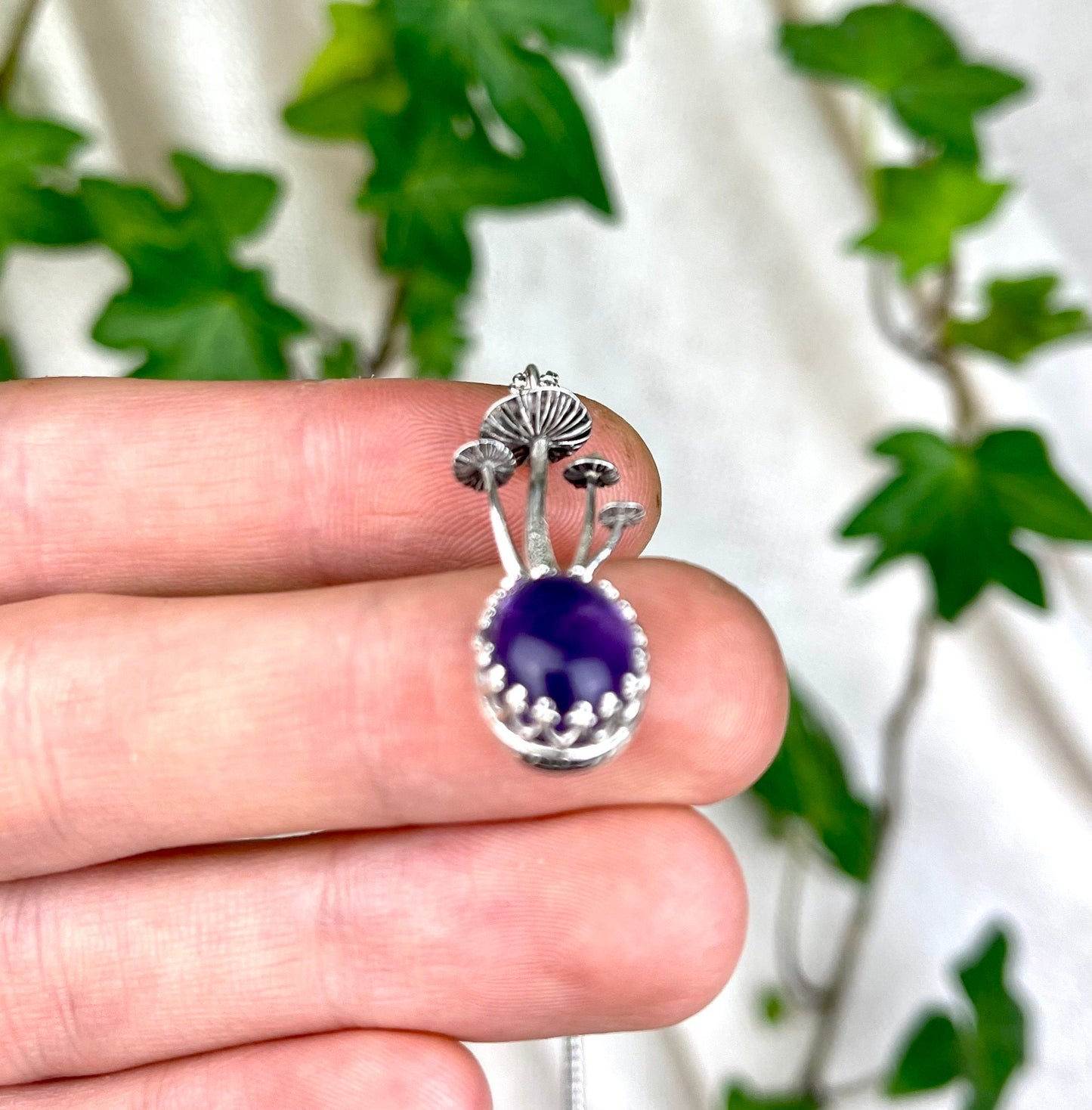 Amethyst Mushroom Necklace