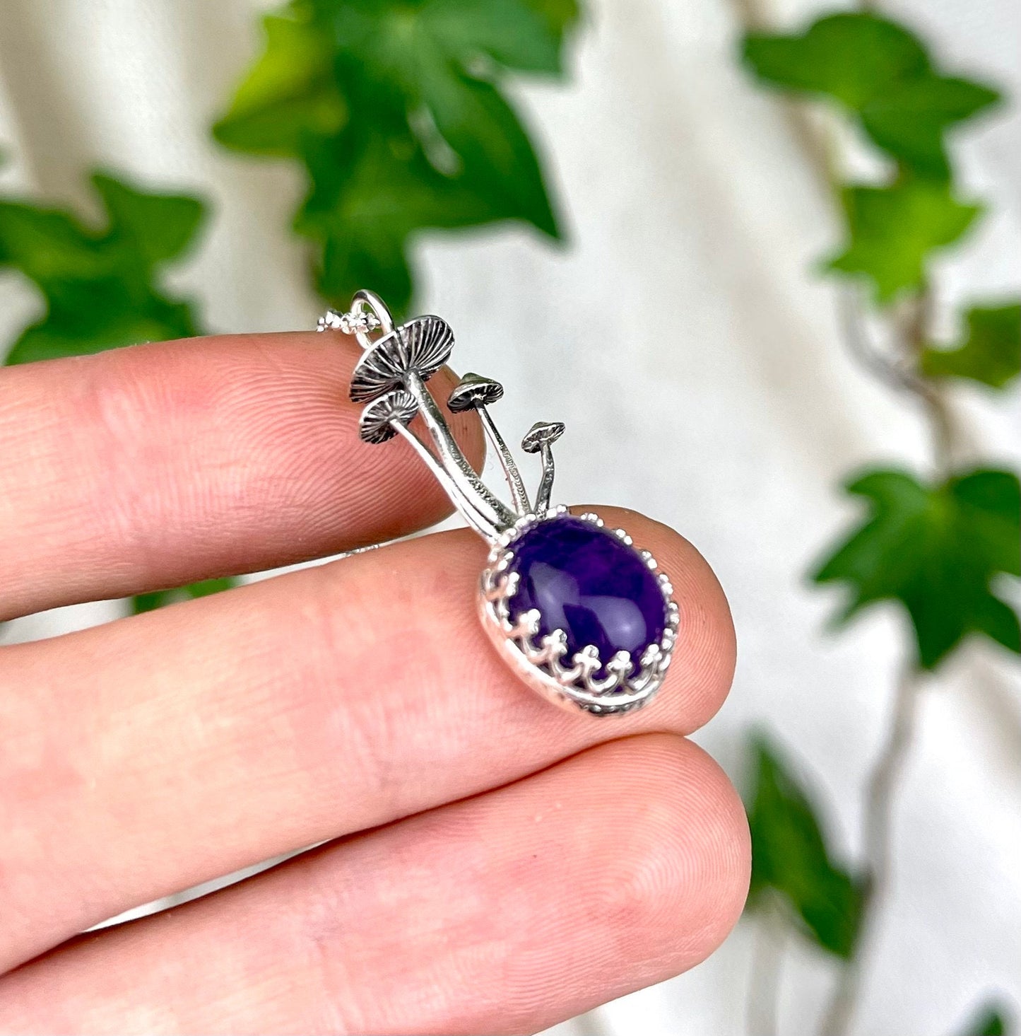 Amethyst Mushroom Necklace